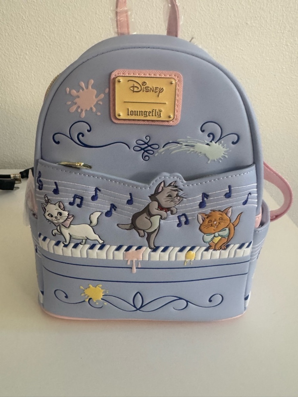 Loungefly Lavender Aristocats Kids Mini Backpack with Pink Accents